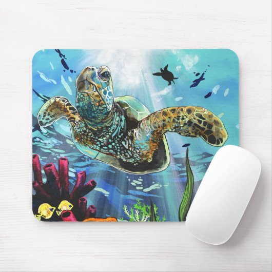Meeresschildkröte Mousepad (Mit Mouse)