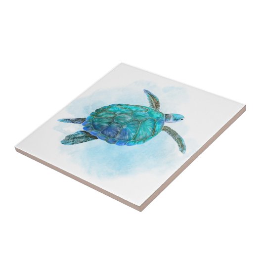 Meeresschildkröte Nautische Küste Fliese (Seite)
