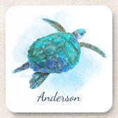 Meeresschildkröte Nautische Küste Getränkeuntersetzer (Vorderseite)