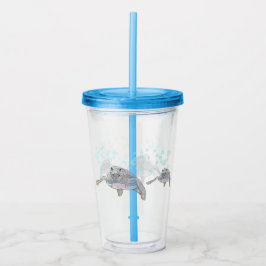 Meeresschildkröte Niedlich und farbenfroh Original Acryltrinkbecher