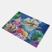 Meeresschildkröte Ocean Reef Szene mit Fisch Fußmatte (Schrägansicht)