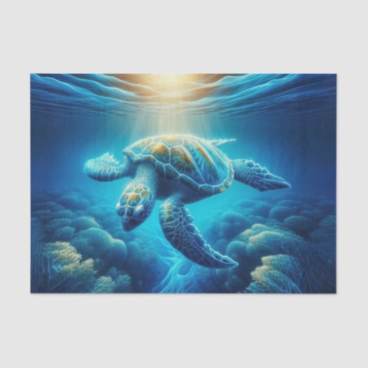 Meeresschildkröte | Ocean Wildlife Art Seidenpapier (Vorderseite)