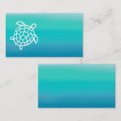 Meeresschildkröte-Ozean-Aquarell-Visitenkarten Visitenkarte (Vorne/Hinten)