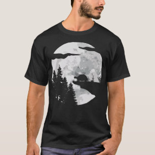 Meeresschildkröte Ozean Tier Vollmond Bei NachtSch T-Shirt