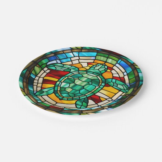 Meeresschildkröte Pappteller (Schrägansicht)