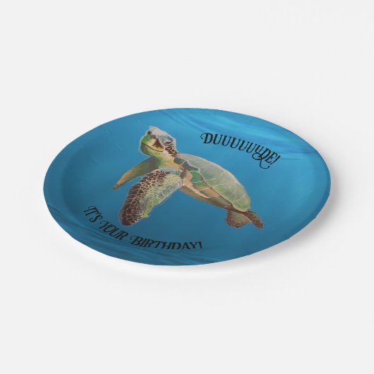 Meeresschildkröte Pappteller (Schrägansicht)
