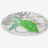 Meeresschildkröte Pappteller (Schrägansicht)