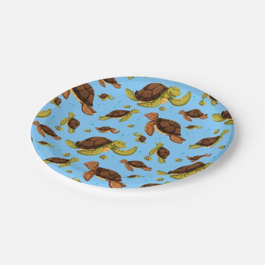 Meeresschildkröte Pappteller (Schrägansicht)