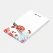 Meeresschildkröte Personalisierter Name Post-it Klebezettel (angewinkelt)