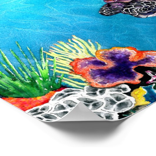 Meeresschildkröte Poster (Ecke)