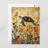 Meeresschildkröte Postkarte (Vorne/Hinten)