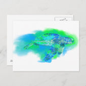 Meeresschildkröte Postkarte (Vorne/Hinten)