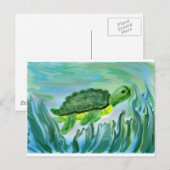 Meeresschildkröte Postkarte (Vorne/Hinten)