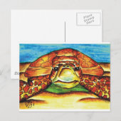 Meeresschildkröte Postkarte (Vorne/Hinten)