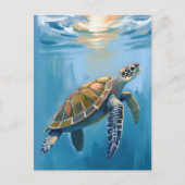 Meeresschildkröte Postkarte (Vorderseite)