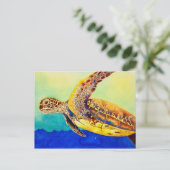 Meeresschildkröte Postkarte (Stehend Vorderseite)