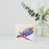 Meeresschildkröte Quadratische Visitenkarte (Stehend Vorderseite)