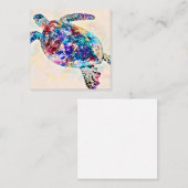 Meeresschildkröte Quadratische Visitenkarte (Vorne/Hinten)