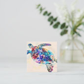 Meeresschildkröte Quadratische Visitenkarte (Stehend Vorderseite)