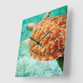 Meeresschildkröte Quadratische Wanduhr (Winkel)