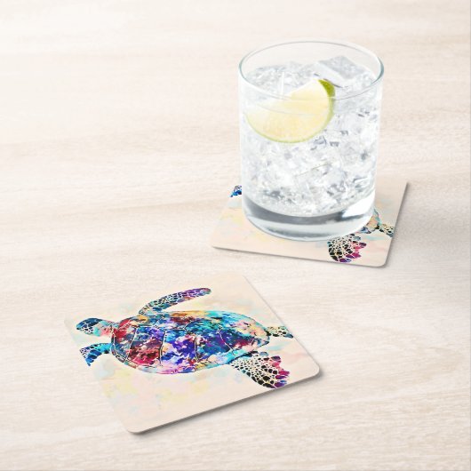 Meeresschildkröte Rechteckiger Pappuntersetzer (Vor Ort)