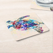 Meeresschildkröte Rechteckiger Pappuntersetzer (angewinkelt)