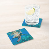 Meeresschildkröte Rechteckiger Pappuntersetzer (Vor Ort)