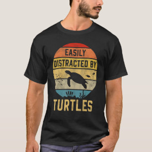 Meeresschildkröte Retro Vintag leicht ablenken T-Shirt