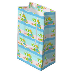 Meeresschildkröte-rosa Aqua-kleine Geschenk-Tasch Kleine Geschenktüte