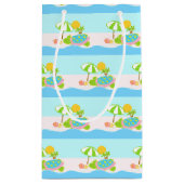 Meeresschildkröte-rosa Aqua-kleine Geschenk-Tasche Kleine Geschenktüte (Rückseite)