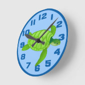 Meeresschildkröte Runde Wanduhr (Winkel)