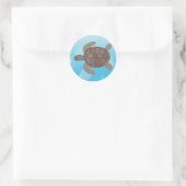 Meeresschildkröte Runder Aufkleber (Tasche)