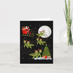 Meeresschildkröte Santa Schlitten Fliegend Lustig Karte