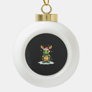 Meeresschildkröte Santa Weihnachtsbeleuchtung Süße Keramik Kugel-Ornament