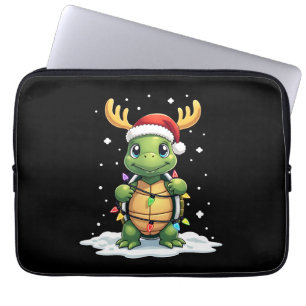Meeresschildkröte Santa Weihnachtsbeleuchtung Süße Laptopschutzhülle