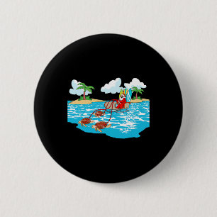 Meeresschildkröte Schlitten Santa Strand Surfbrett Button