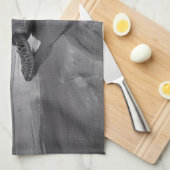 Meeresschildkröte Schwarz-Weiß-Kunst Geschirrtuch (Viertel Falte)