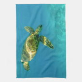 Meeresschildkröte schwimmen im türkisfarbenen Meer Geschirrtuch (Vertikal)