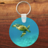 Meeresschildkröte schwimmen im türkisfarbenen Meer Schlüsselanhänger (Vorderseite)