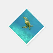 Meeresschildkröte schwimmen im türkisfarbenen Meer Serviette (Ecke)