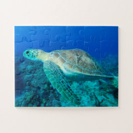 Meeresschildkröte Schwimmen Kleines Puzzle
