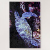 Meeresschildkröte Schwimmen mit Live Coral Puzzle (Vertikal)