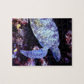 Meeresschildkröte Schwimmen mit Live Coral Puzzle (Horizontal)