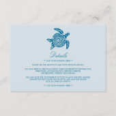 Meeresschildkröte, Sea Blue Beach Hochzeitsdetails Begleitkarte (Vorderseite)