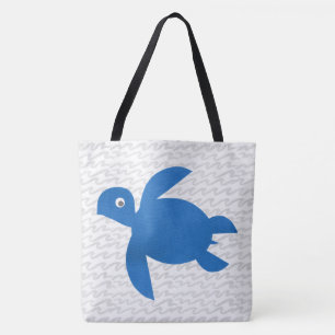 Meeresschildkröte Shibori-Welle und Streifen Tasche