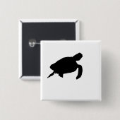 Meeresschildkröte-Silhouette Button (Vorne & Hinten)