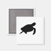 Meeresschildkröte-Silhouette Magnet (Vorderseite/Rückseite)