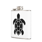 Meeresschildkröte-Silhouette Minimalistisch Flachmann (Links)