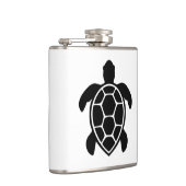 Meeresschildkröte-Silhouette Minimalistisch Flachmann (Rechts)