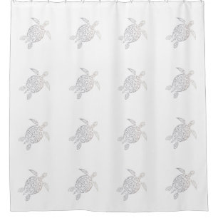 Meeresschildkröte-Stammes- Muster-beige Weiß Duschvorhang